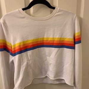 Rainbow Long Sleeve Crop Top